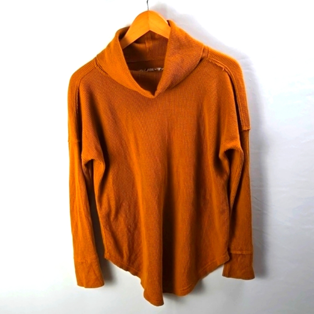 Maeve Anthropologie Womens Cowl Neck Waffle Knit Long Sleeve Pullover Sweater XS